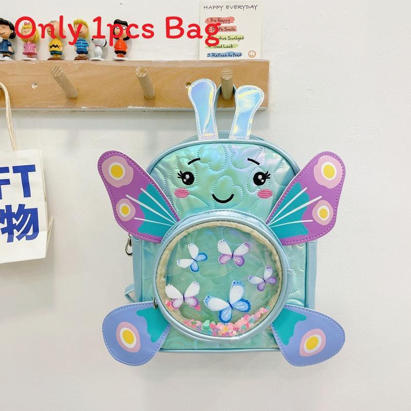 Toddler Butterfly Backpack With Sparkling Sequin Pattern For Education And Play