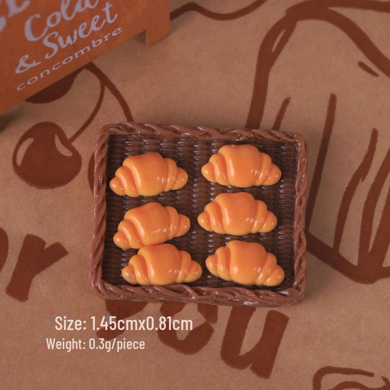 Мини-игровой набор «Еда»: Имитация хлеба, круассана, тоста, сумки в виде кошачьих когтей, самодельный крем-клей, шпилька для волос, гвоздь и аксессуары из смолы