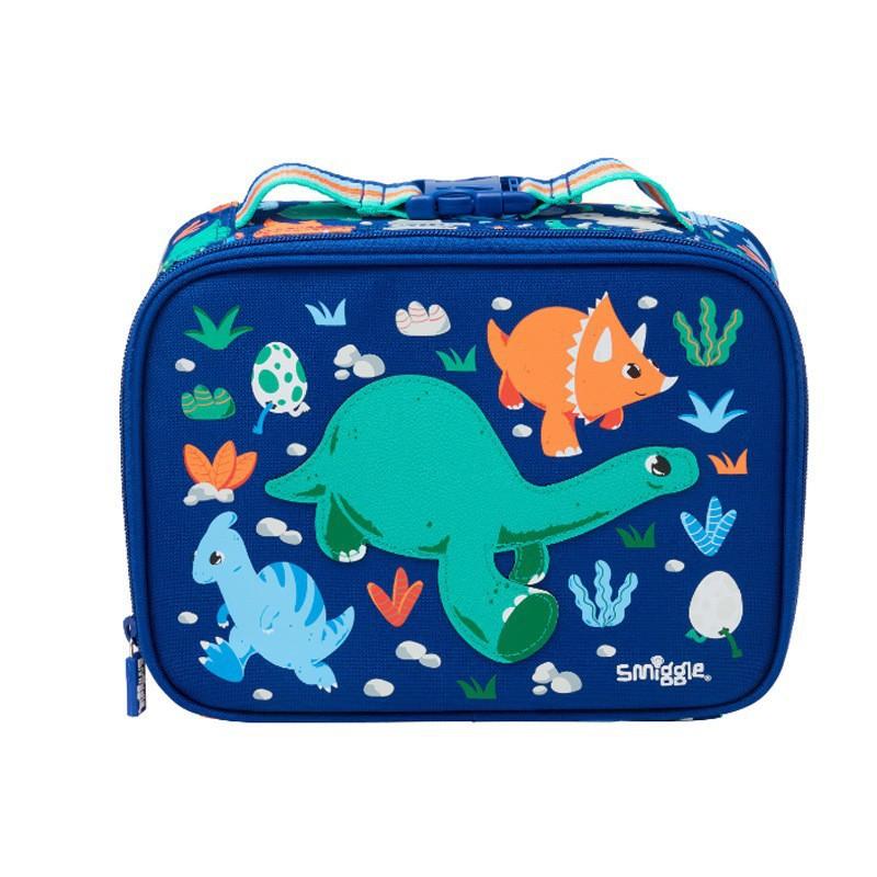 Smiggle Kids Double-Layer Insulated Lunch Bag With Handle - Waterproof Canvas School Meal Carrier Elementary Students