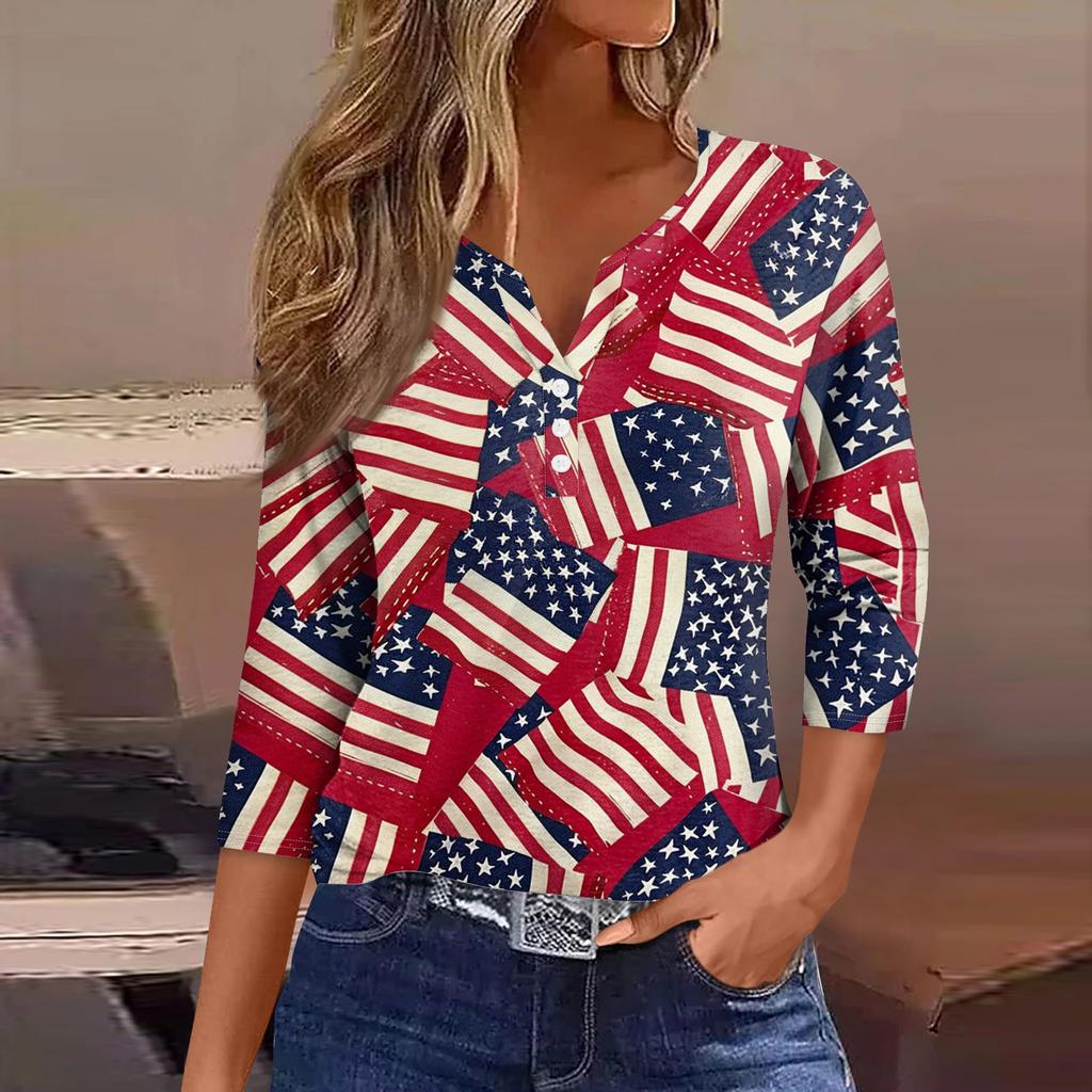 Женская футболка с короткими рукавами и принтом «День независимости»