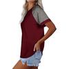 2026 Spring/Summer New Round Neck Color Block Short Sleeve Women's T-Shirt Top