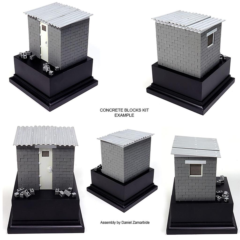 AK Interactive Concrete Block Hut Production Kit Plastic Model AK35019 1/35 (Building)
