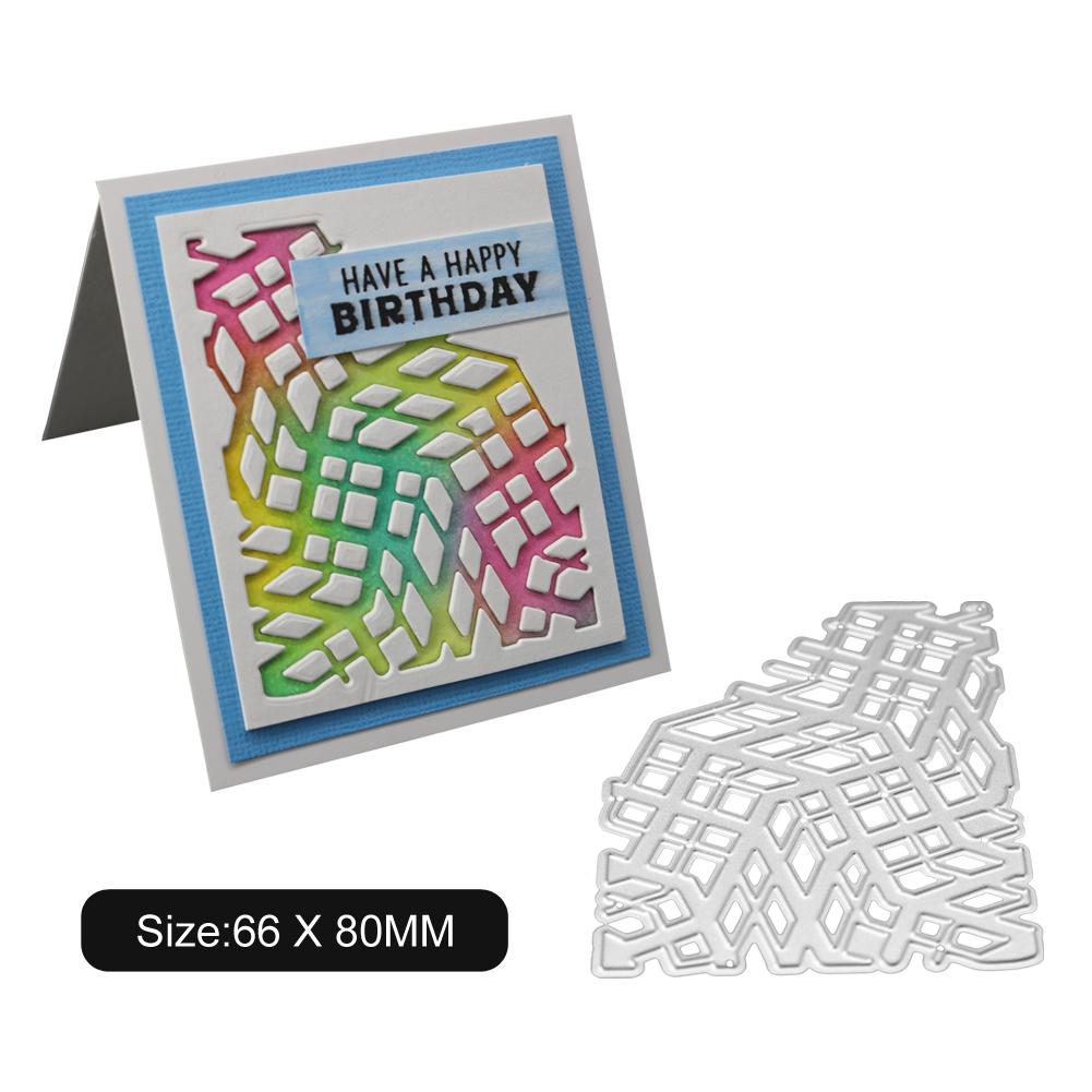 Irregular Frame Grid Decoration Metal Silvery Stencil Embossing Cutting Dies For Diy Scrapbooking Paper Album Cards Making