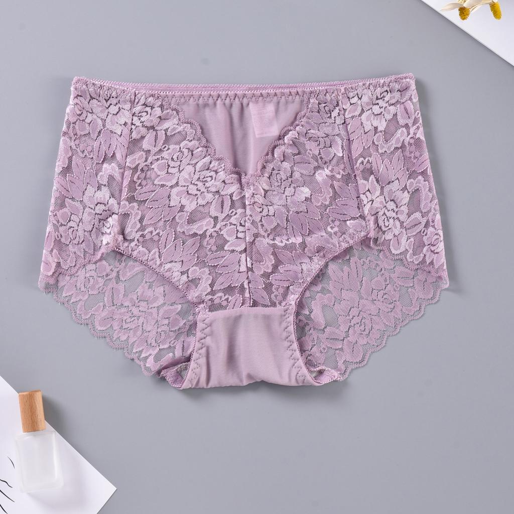 Женские трусики больших размеров, сексуальное нижнее белье, кружевные трусики, нижнее белье со средней талией