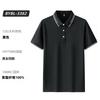 Quick-Drying Cool Button-Up Men'S Polo Shirt Summer Neckline Striped Stand-Up Collar Short-Sleeved Men'S Top Ice Silk Quick-Drying