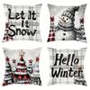 Рождественские наволочки: Пусть идет снег, Снеговик, Рождественские елки, Здравствуй, Зима Наволочка для диванной подушки, украшение для дома, новогодний подарок