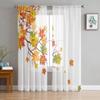 Тюлевые шторы с кленовыми листьями и деревьями для гостиной, прозрачные занавески для спальни, вуаль, декоративные украшения для окон