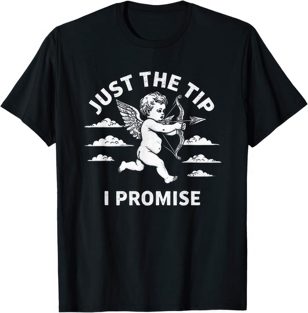 Cupid Arrow Just The Tip I Promise Funny Joke Humor T shirt T-Shirt Mens Kids