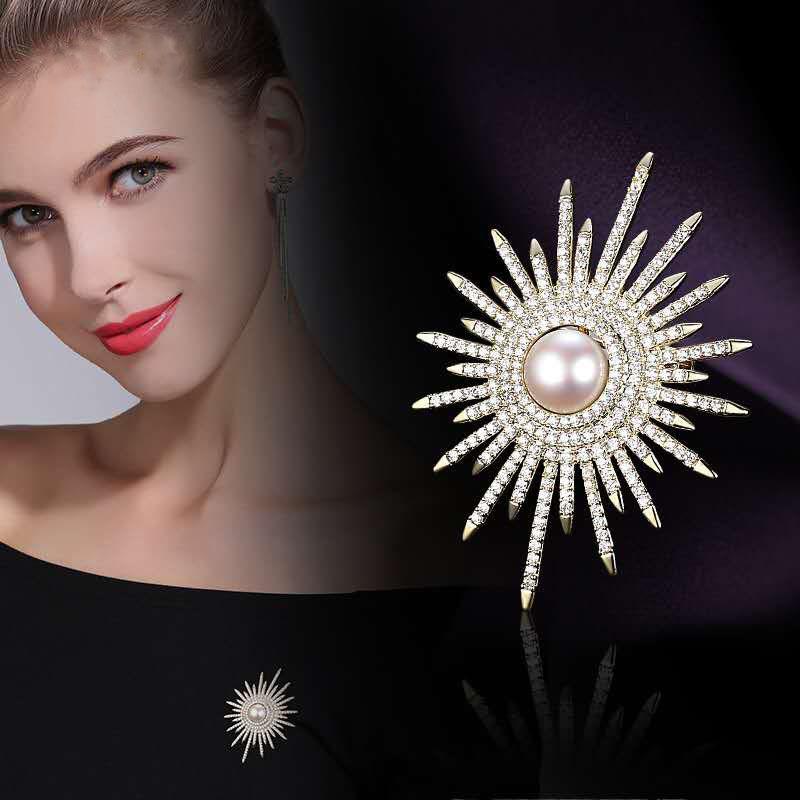 Temperament Sunflower Brooch Female Corsage Clothing Accessories Ladies Wedding Party Jewelry