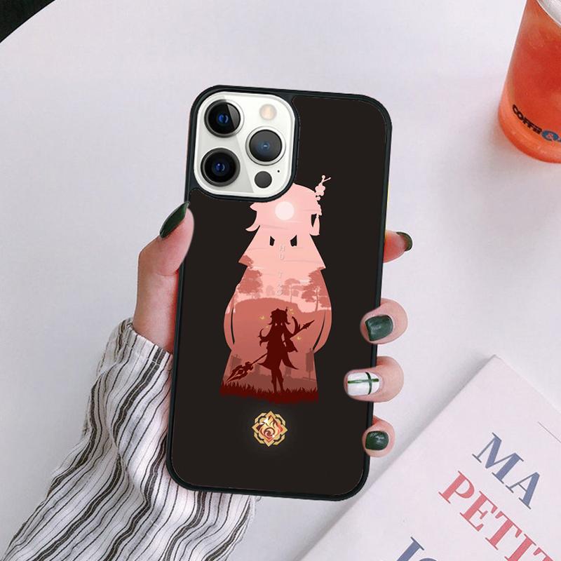 Cartoon Hu Tao Genshin Impact Phone Case For iPhone 17 Air 14 13 12 16Pro Max 15 11 Plus Max Cover Shell coque