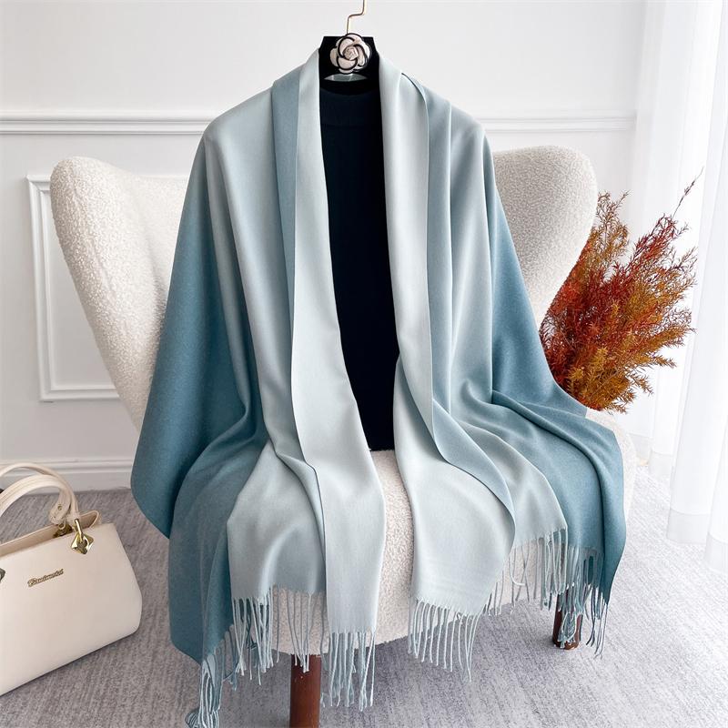 New 40 Color Winter Scarf for Women Long Warm Cashmere Scarves Hijab Solid Lady Shawl Wrap Pashmina Bandana Stoles 70X190Cm