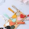 Solid Color Leather Heart Keyring PU Colorful Pendant Fashion Heart Shape Keychain  Unisex