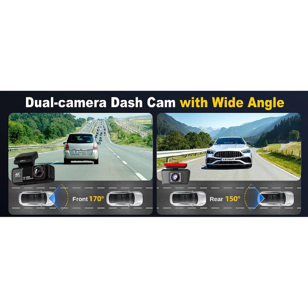 E-ACE 4K Dash Cam 3'' Black Box Car Recorder Support 2K Rear Camera  Pedestrian Detection Night Vision Built-in WIFI/GPS Car Dvr