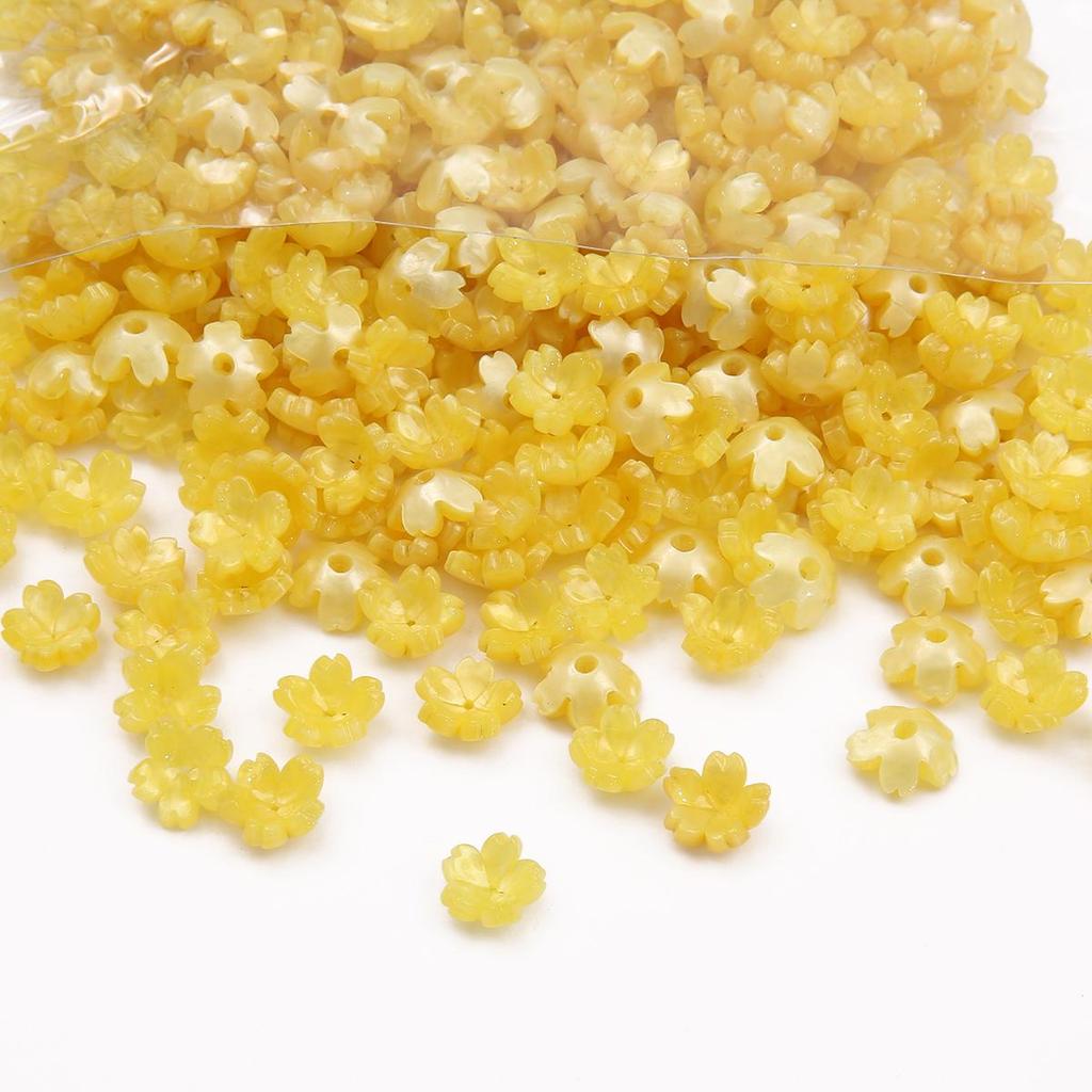 10pcs Acrylic Imitation Shell Flower Pendant Charm Beads for Jewelry Making Antique Accessories