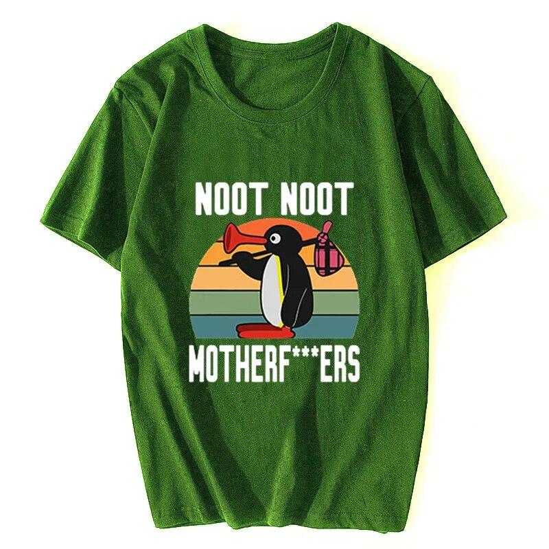 Noot Noot Pingu Kawaii для мальчиков и девочек, милая футболка в стиле аниме, топы с рисунком забавного пингвина, женская и мужская повседневная футболка большого размера
