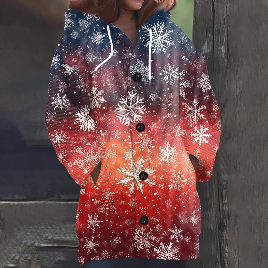 Свитшоты для женщин Вязаный свитер с длинным рукавом Принт Вязаный худи с пуговицами Кардиган Пальто