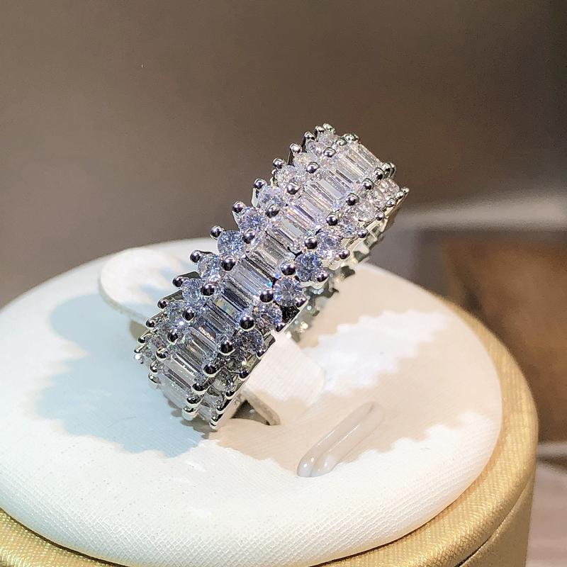 Unique Brand New Luxury Jewelry Sterling copper Marquise Cut White AAAAA Cubic Zircon Women Wedding Bridal Ring Gift