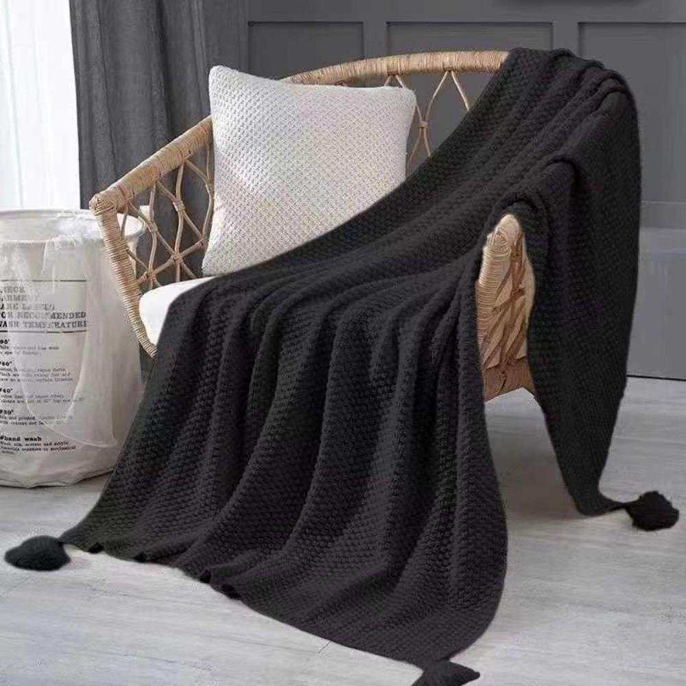 Handmade Nap Blanket with Tassel Throw Blanket Fashion Sofa Blanket  Bed