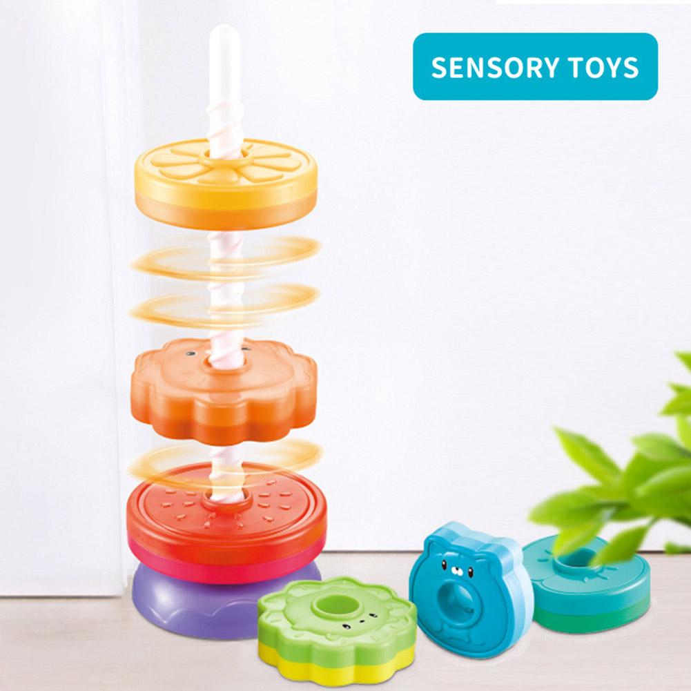 Радужная вращающаяся башня Монтессори-игрушка, вращающиеся игрушки для детей, подарок на день рождения