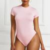 Боди Слим с круглым вырезом Теплая одежда для скульптурирования тела Сексуальная однотонная базовая футболка Комбинезон EMA