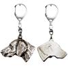 Weimaraner, Grey Ghost - Silver-plated Key Ring with Dog, Handbag Decoration, Backpack Pendant by Brand