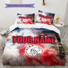 Custom Name,AFC Ajax Pattern Bedding Home Decoration Birthday Gift ( 1 duvet cover + 2 pillowcase, without core),fan merchandise.