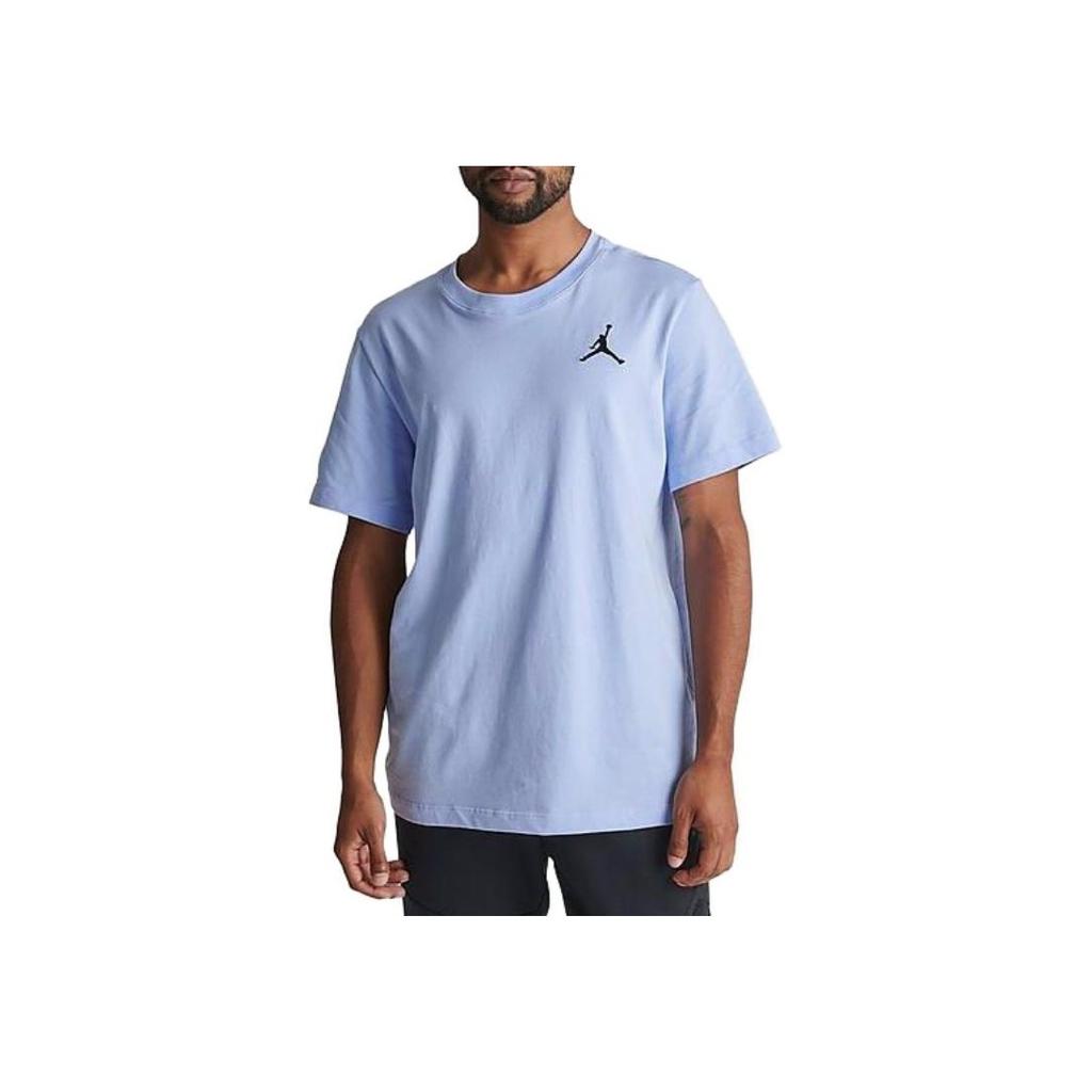 Jordan Футболка Jumpman Solid Logo Ribbed с круглым вырезом, спортивная, с коротким рукавом, мужская, небесно-голубая DC7485-425