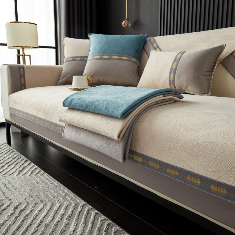 New Dutch Velvet Sofa Cover Four Seasons Universal Anti Slip Seat Cushions Solid Color Modern Sofa Cover Cushion Soft Pillowcase