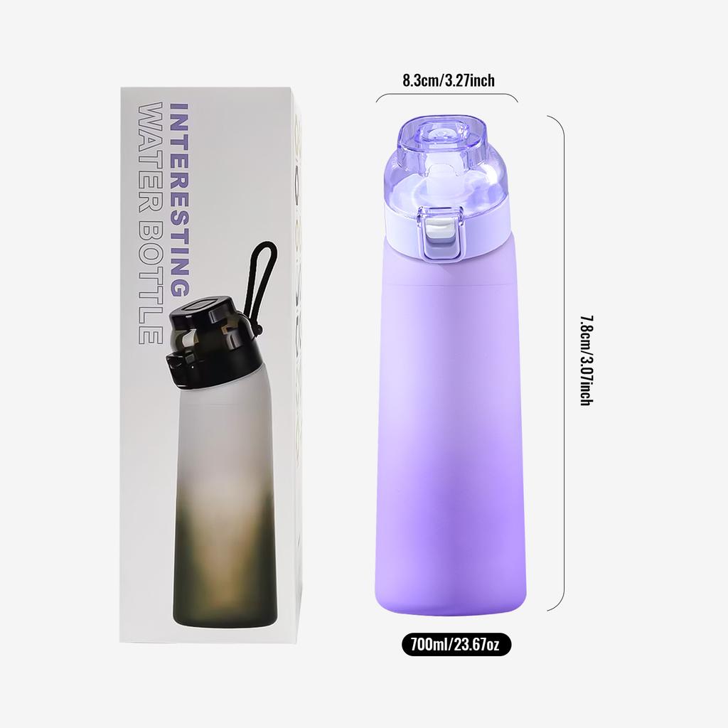 24 Oz Alr Fragrance Water Bottle Fruit Flavour Cup Frosted Gradient Drinking Bottle 700ml 8 Flavor Rings For Sports Outdoor