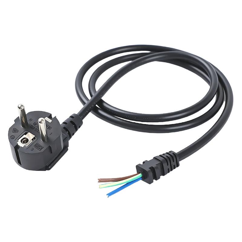 CE VDE Certified EU Three-Pin Power Cord, 3×0.75, Stripped and Tinned Ends