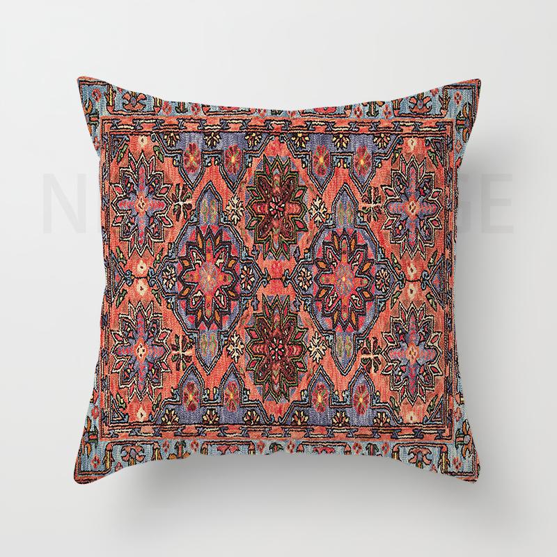 Red Moroccan Ethnic Short Plush Pillowcase Living Room Bedroom Sofa Cushion Cover Home Decor 40x40 45x45 50x50 60x60