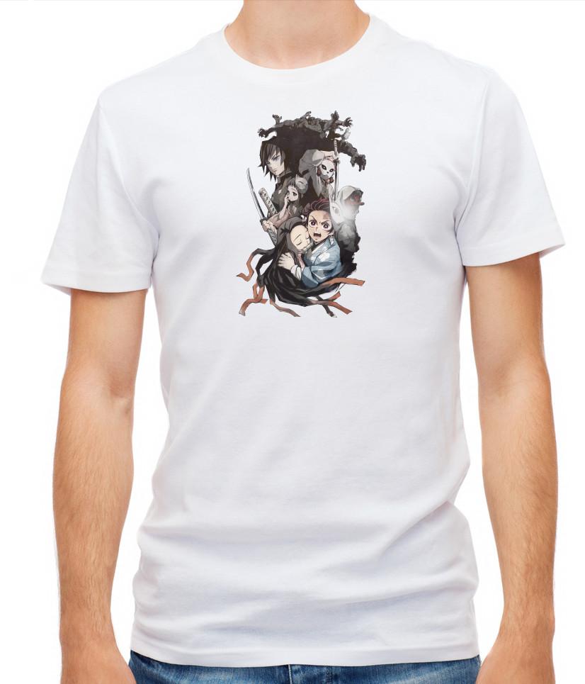 Anime Character Art Short Sleeve White T Shirt Mens Womens Tees Top Men F435