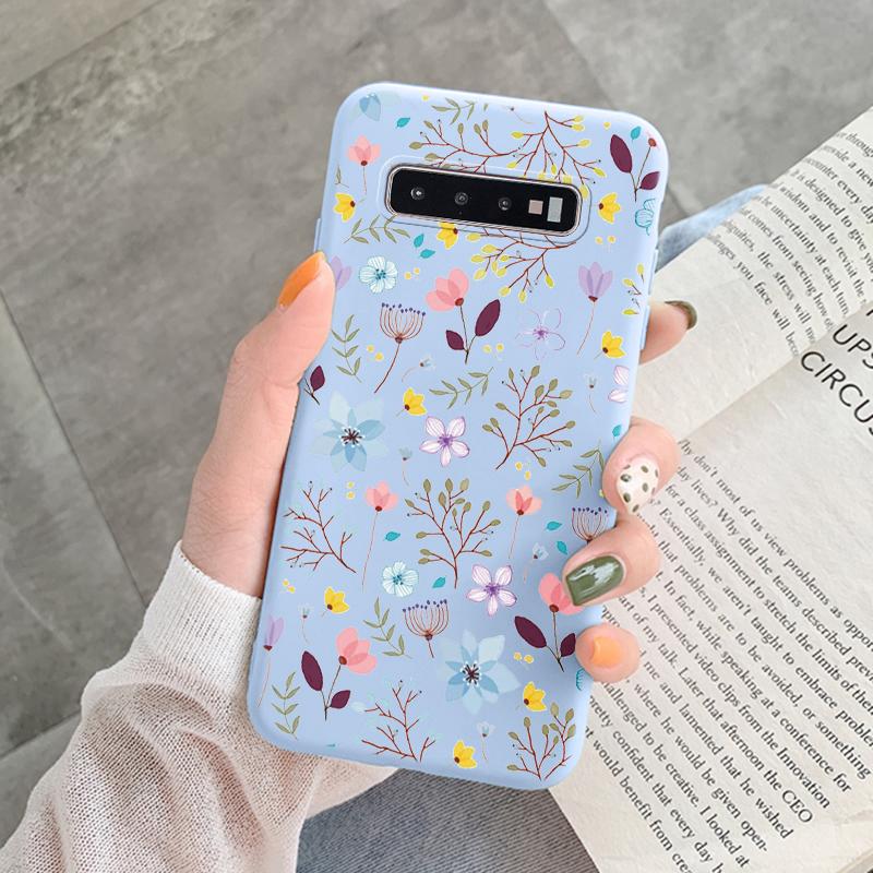 Чехол для Samsung Galaxy S10 Plus S 10 S10E Чехол Цветок Лист Сердце Мягкий Силикон Fundas для Samsung S10 S10e Модный Чехол Оболочка