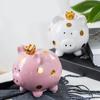 Ceramic Crown Pig Piggy Bank Golden Dot Cartoon Pig Coin Money Bank