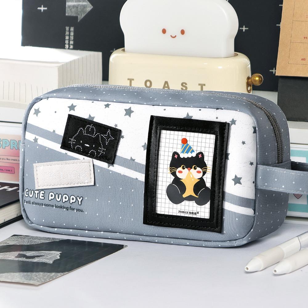 Handheld Pen Bag Large Capacity Pencil Pouch Portable Stationery Organizer  Gift