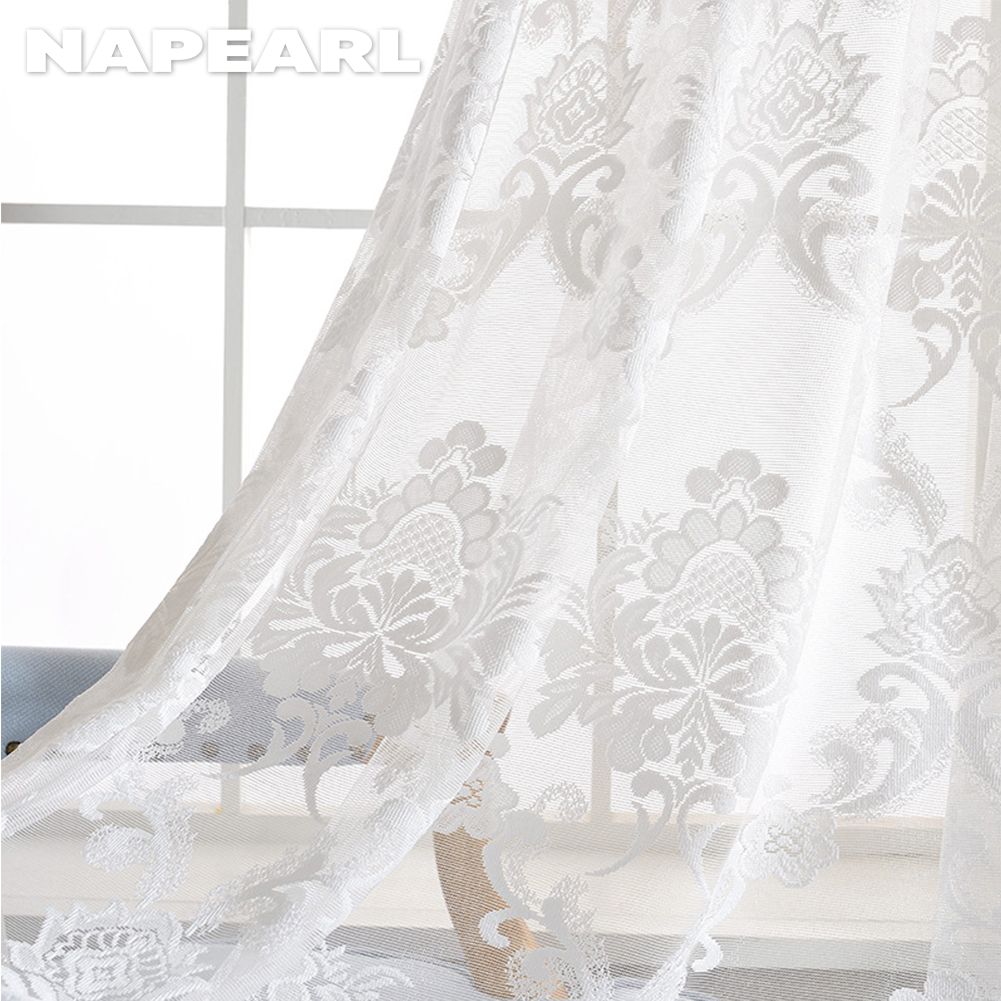 1 шт. NAPEARL, европейский стиль, вышитый цветочный дизайн, тюль, прозрачная занавеска, вуаль для кухни, балкона, гостиной, домашний декор