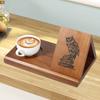 Wooden Reading Stand Removable Triangle Book Stand with Cup Holder Multifunctional Recipe Shelf for Desktop Bookend Organizer