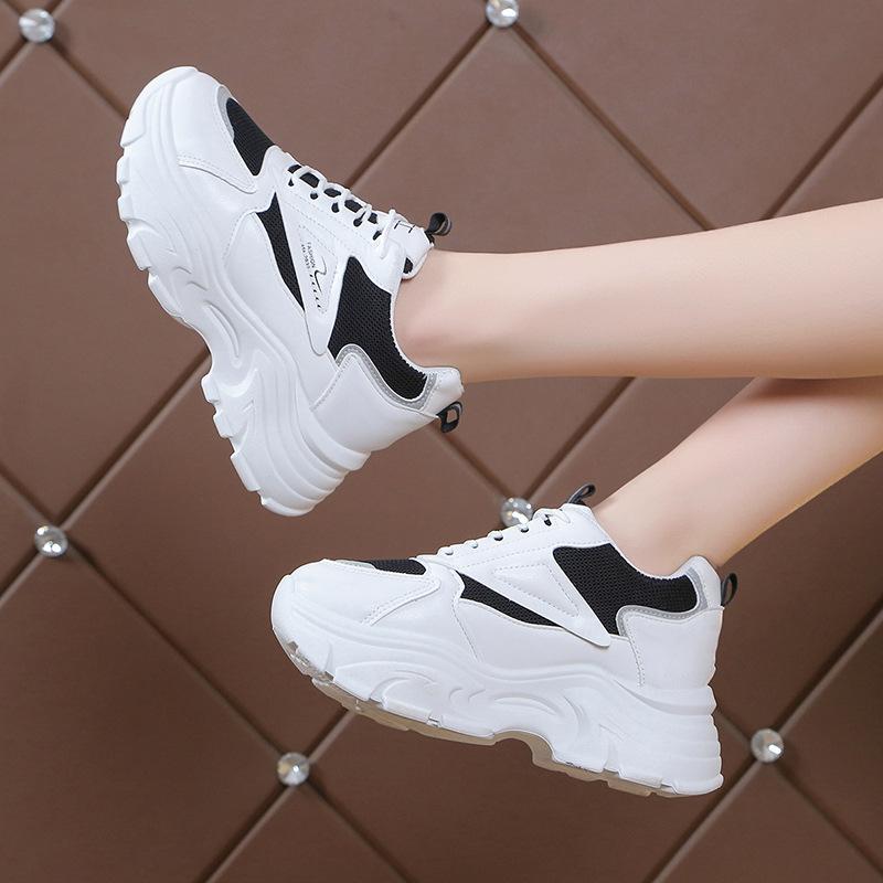 Осенняя новая повседневная обувь для пап на платформе, женская дышащая и легкая спортивная обувь