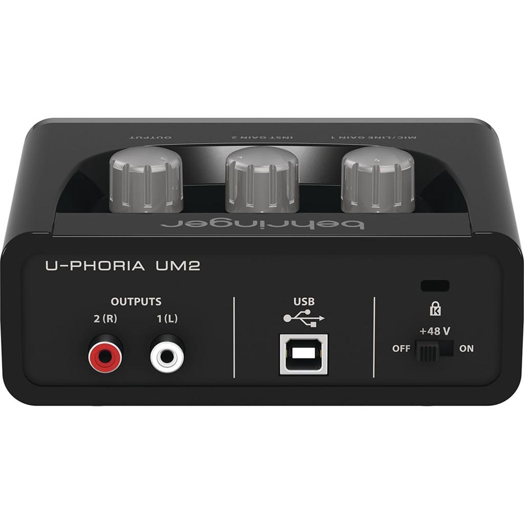 Behringer 2 Input 2 Output USB Audio Interface Black UM2 1-Channel U-PHORIA