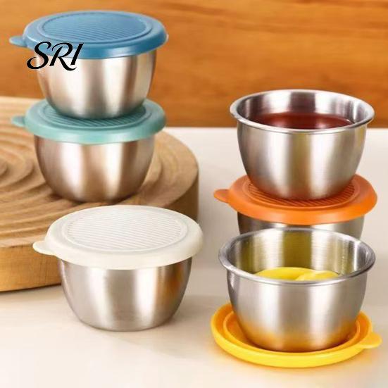 Travel Condiment Container Salad Dressing 1.6oz Leakproof Airtight Dip with Lids Reusable Lunch Box Sauce Holder Stainless Steel Cups for Boxes