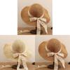 Beach Sun Hat For Women Round Top Wide Brim Straw Hat With Breathable Design