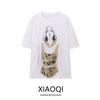Fashion Style 2024 Autumn New Women's Clothing Easiest for Match Metal Print Cotton Comfortable Short Sleeve T-shirt 5644672