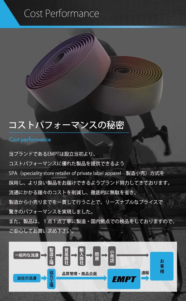 EMPT Road Bar Tape EMPT Cushion EVA Bar Tape for Fixed and Drop Includes End Caps and End Tape Carbon-Look ES-JHT020, Carbon-Look Road, Gear,