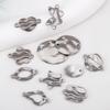 10pcs Stainless Steel 18K Plated Oval Star Heart Charms Double Hole Pendants for DIY Necklace Bracelet Jewelry Making Supplies
