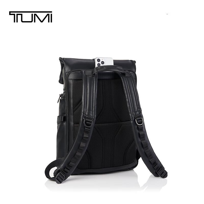 TUMI Men's Leather Business Laptop Backpack