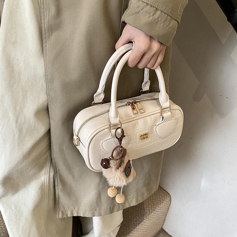 Premium Bowling Bag Hand Pillow Bag Women'S Work Small Bag One Shoulder Crossbody Boston Bag