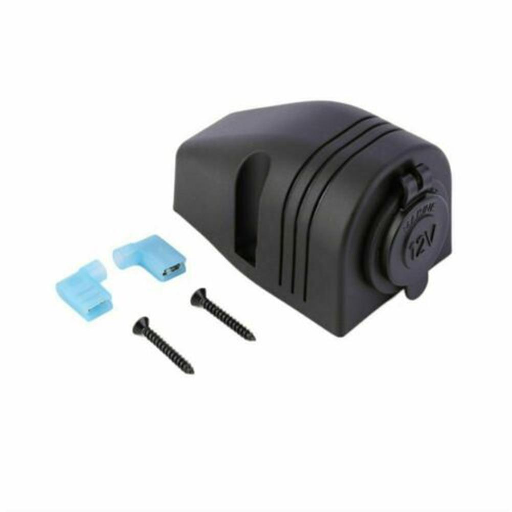 Black Plastic Power Socket 12V 24V for Car Boat Motorcycle Dashboard