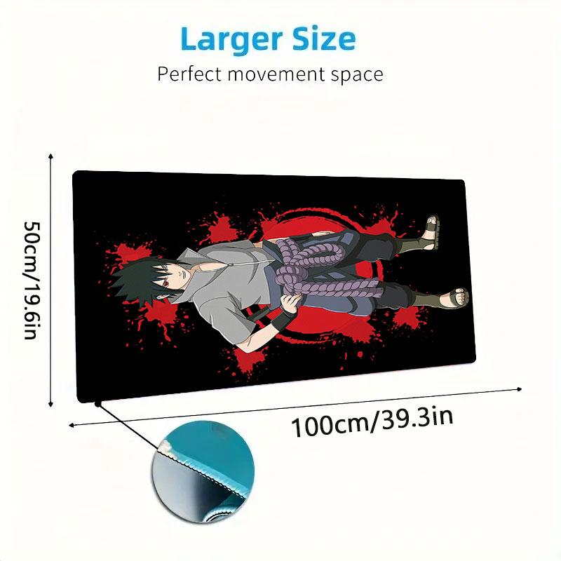 Sasuke Naruto Mouse Pad, Large Gaming Desk Mat, Non-slip XXL Mousepad for Laptop & Tablet, Mini PC Playmat with Stitched Edges