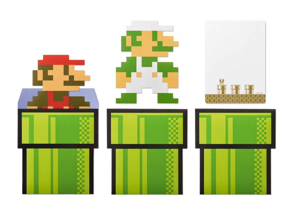 Nintendo Super Mario Домашние и Вечеринки Открытки с Сообщениями и Конверты 8-битные Персонажи NSL-0110 Набор Канцелярских Принадлежностей Открытки для Поздравлений Принадлежности для Вечеринок Ретро Игровой Дизайн
