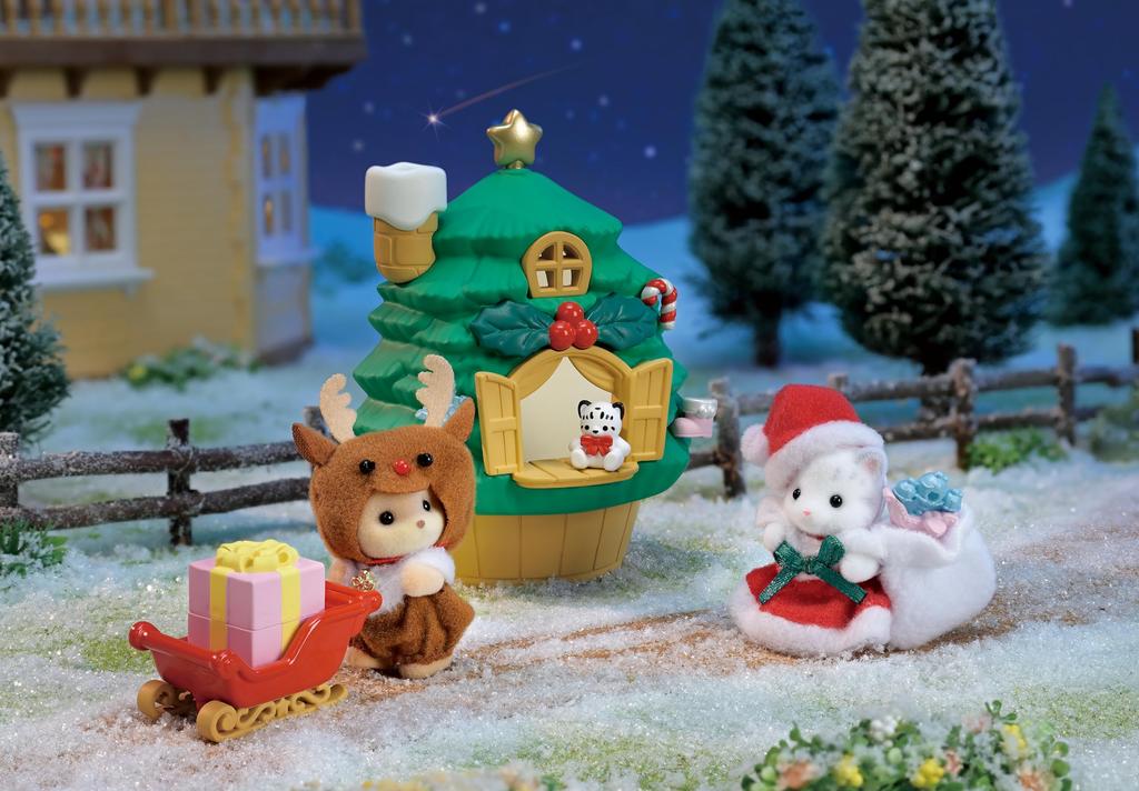 Sylvanian Families Сезонная рождественская елка Сертификация ST Mark Для детей от 3 лет и старше Игрушечный кукольный домик Sylvanian Families EPOCH [Домик для малыша Санты] SE-214